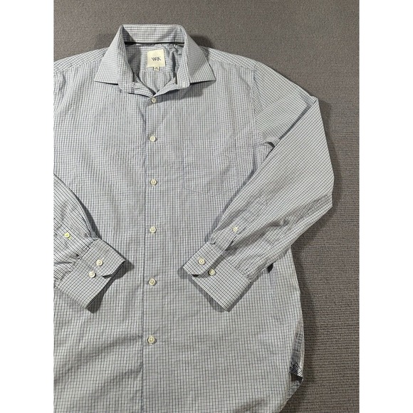 WRK Shirt Mens Size 16 Stretch Button‎ Up Tailored Fit Check Long Sleeve 32/33 - Picture 1 of 7